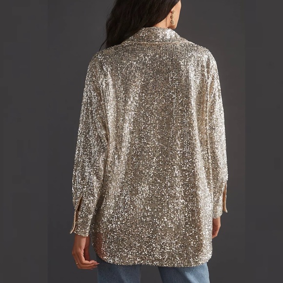 BB DAKOTA Shimmer Sequin Shirt Jacket - Picture 3 of 14